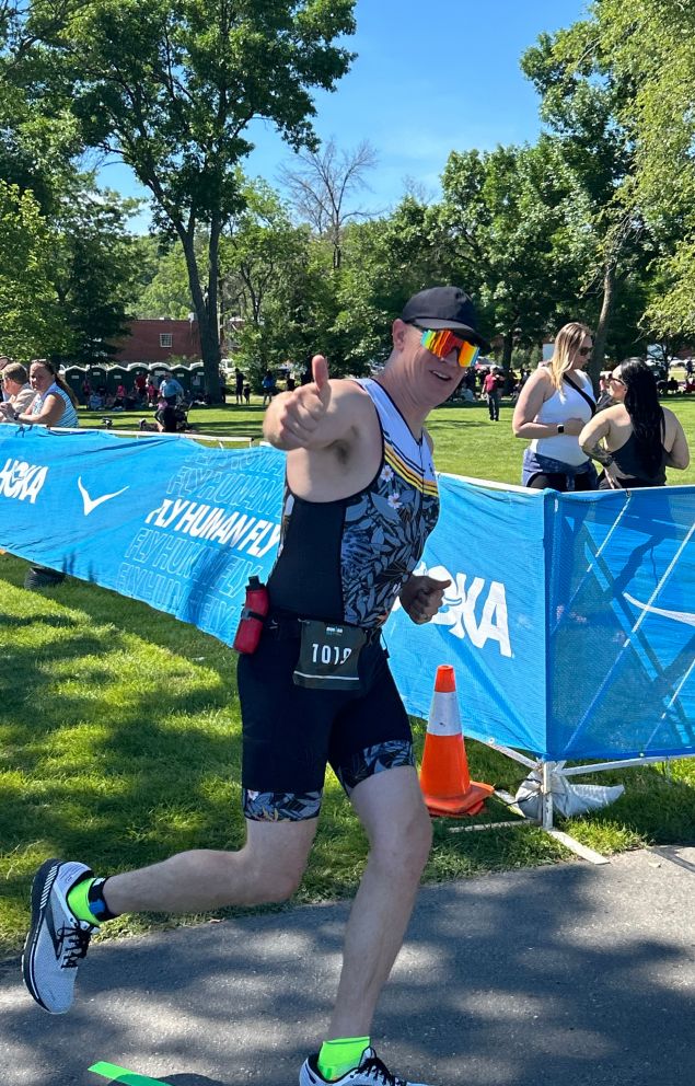 Be like Brandon! Brandon participated in the Des Moines Half Ironman and raised money for Crescent Cove!